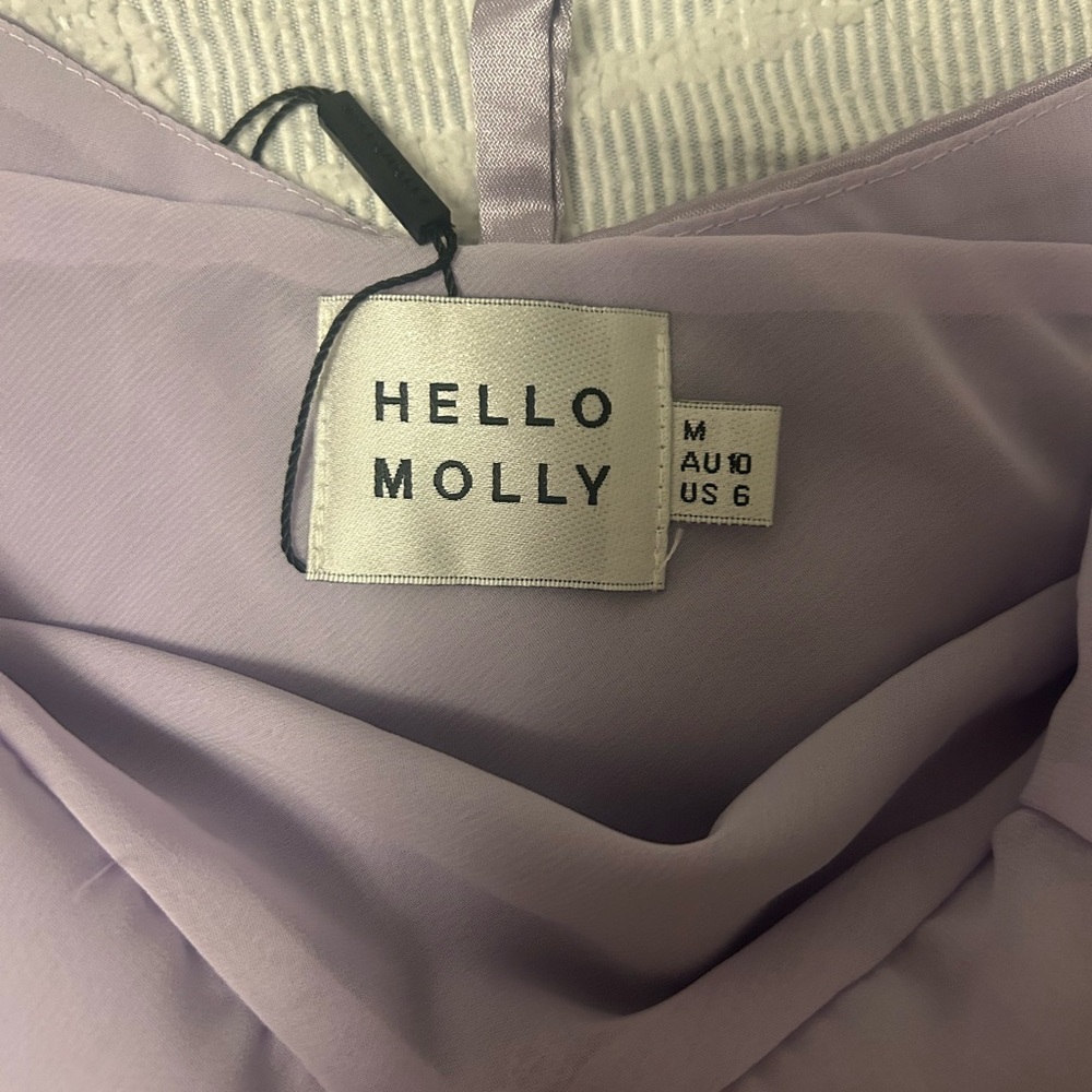 Hello Molly Night in Cabana Satin Dress Lilac - Picture 6 of 6